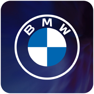 BMW App Logo against dark blue background